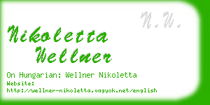 nikoletta wellner business card